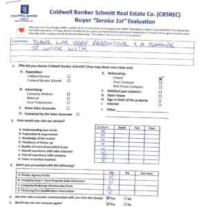 Coldwell Banker Schmitt Real Estate Evaluation Form